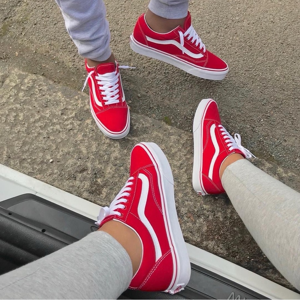 VANS OLD SKOOL | Sneakers | Red and White | Womens 8